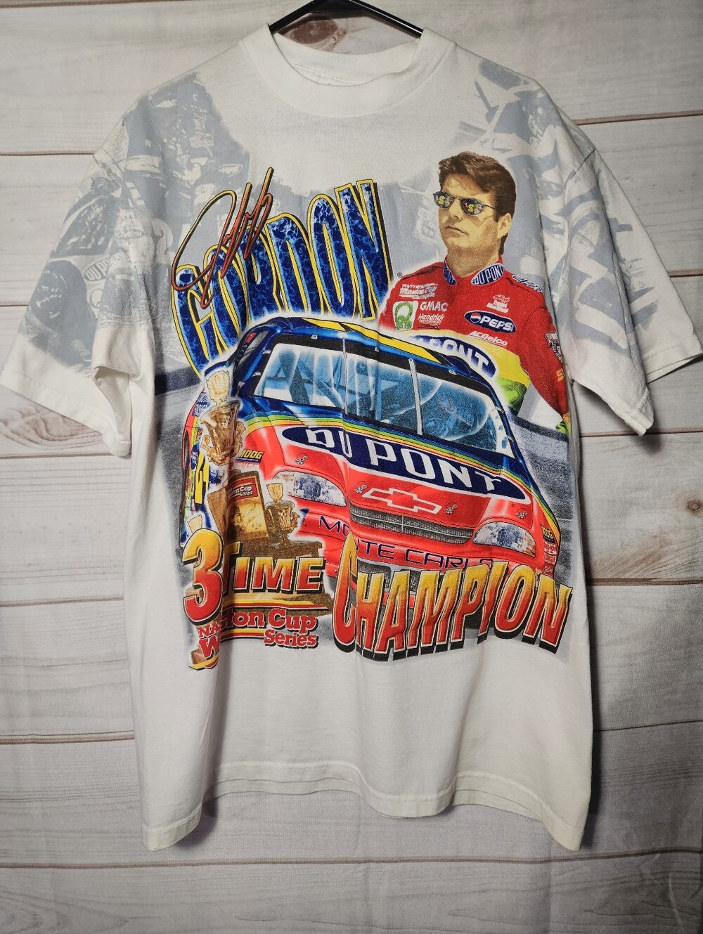 VINTAGE 1998 Jeff Gordon 3-Time Winston Cup Champion AOP T-Shirt XL
